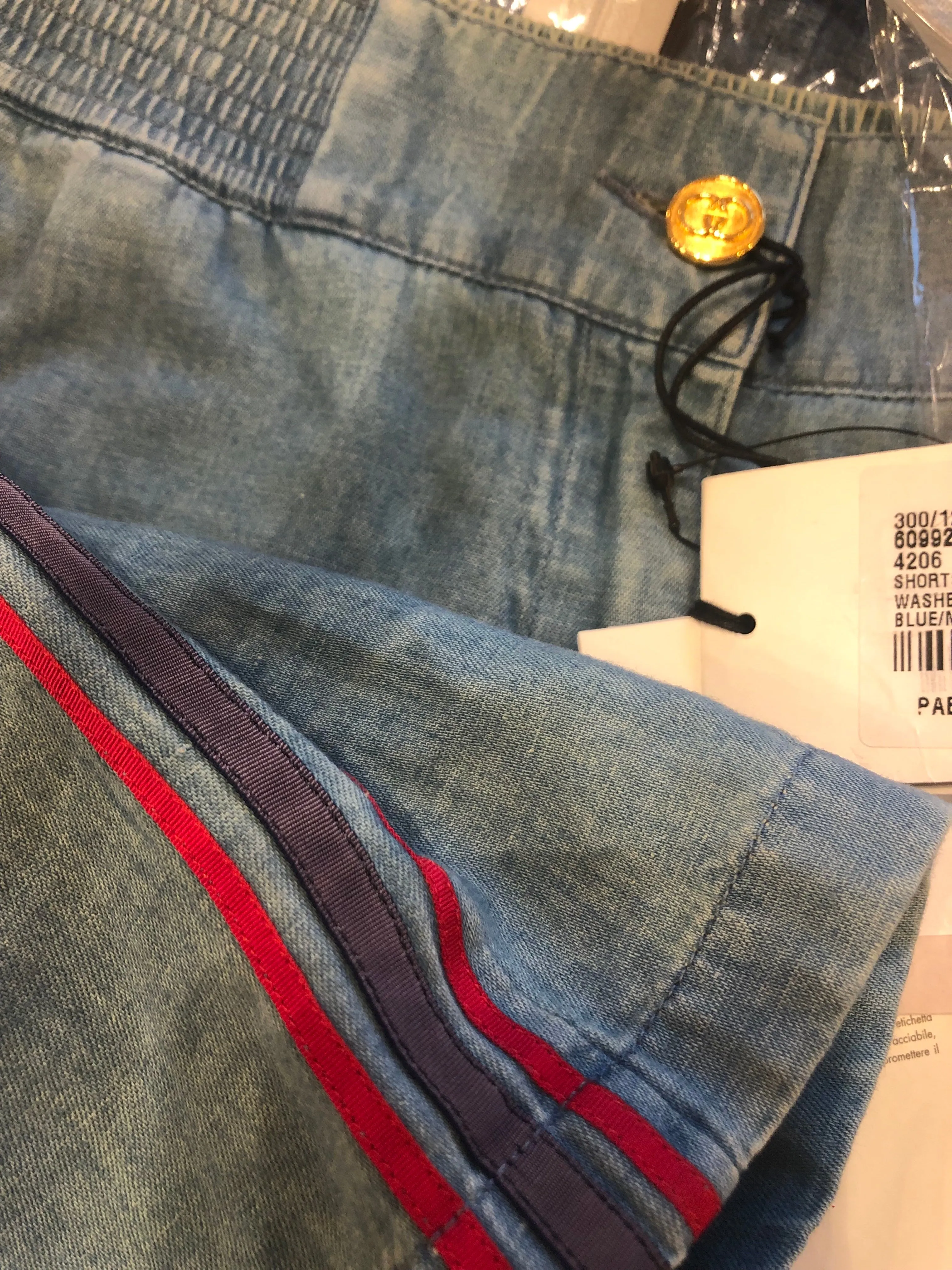 Gucci Piped Chambray Shorts in Blue