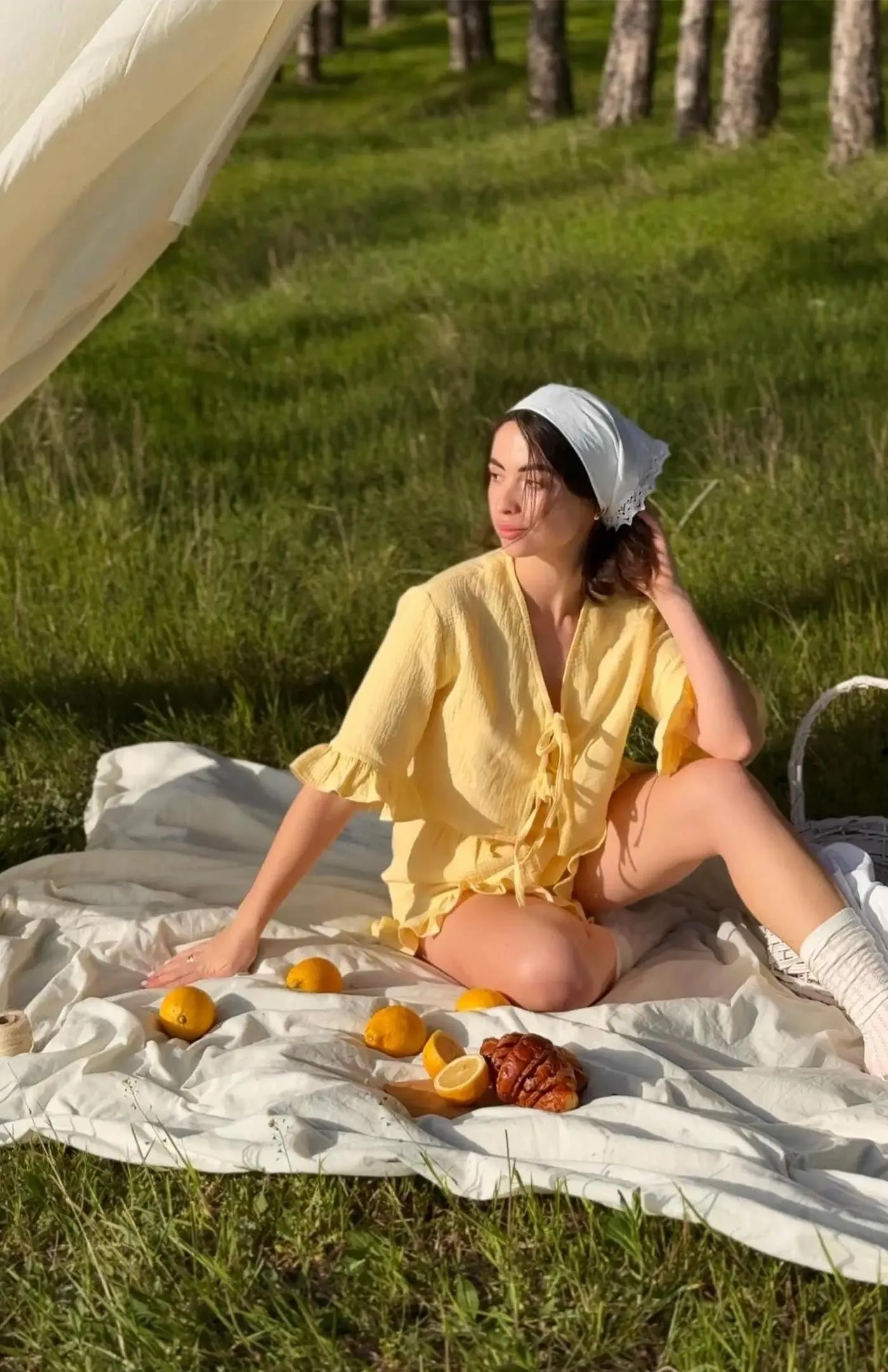 Haldhi Haze | 100% Cotton Muslin Yellow Co-ord Set for Women