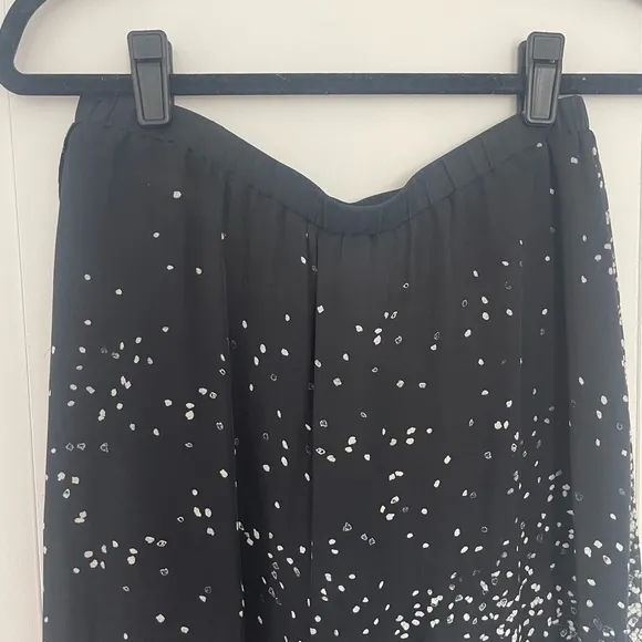 Haute Hippie Black and White Midi Skirt, 100% Silk