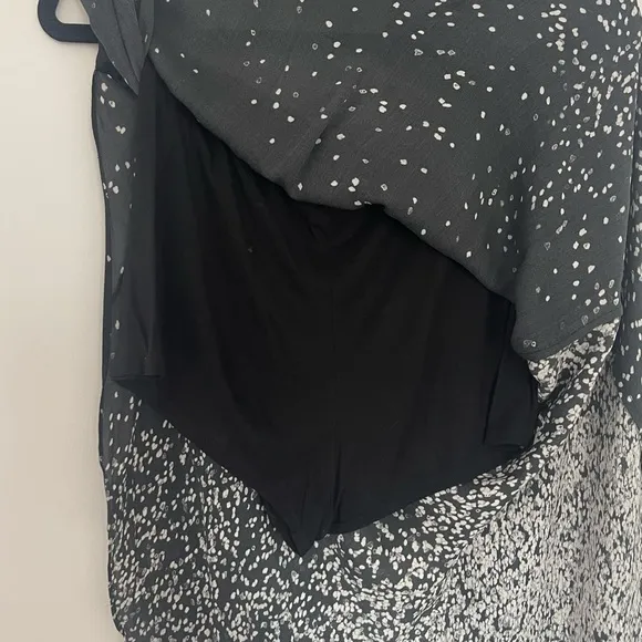 Haute Hippie Black and White Midi Skirt, 100% Silk