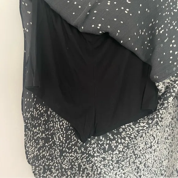 Haute Hippie Black and White Midi Skirt, 100% Silk