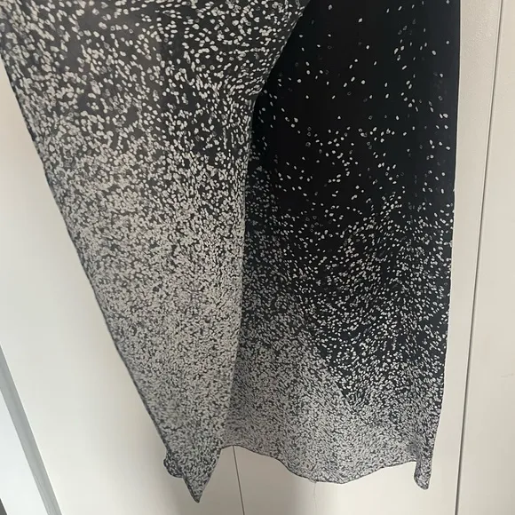 Haute Hippie Black and White Midi Skirt, 100% Silk