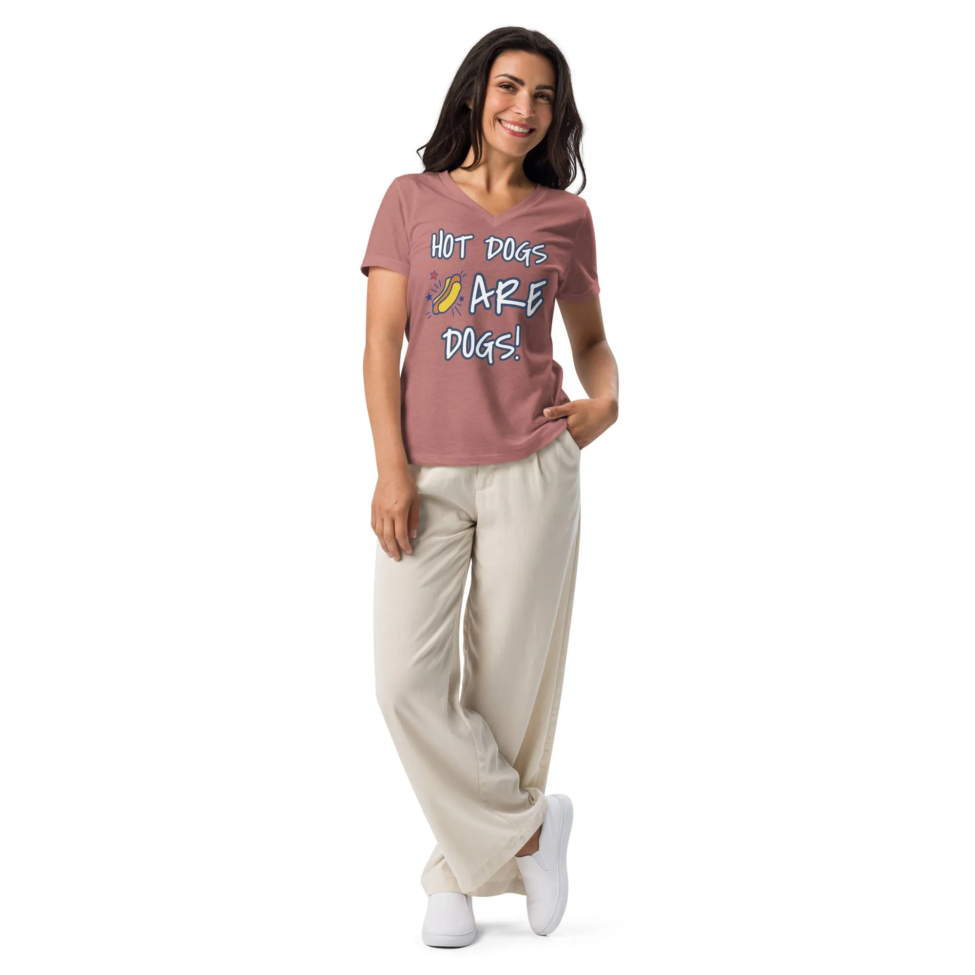 Hot Dogs Are Dogs Women's V-Neck Tee