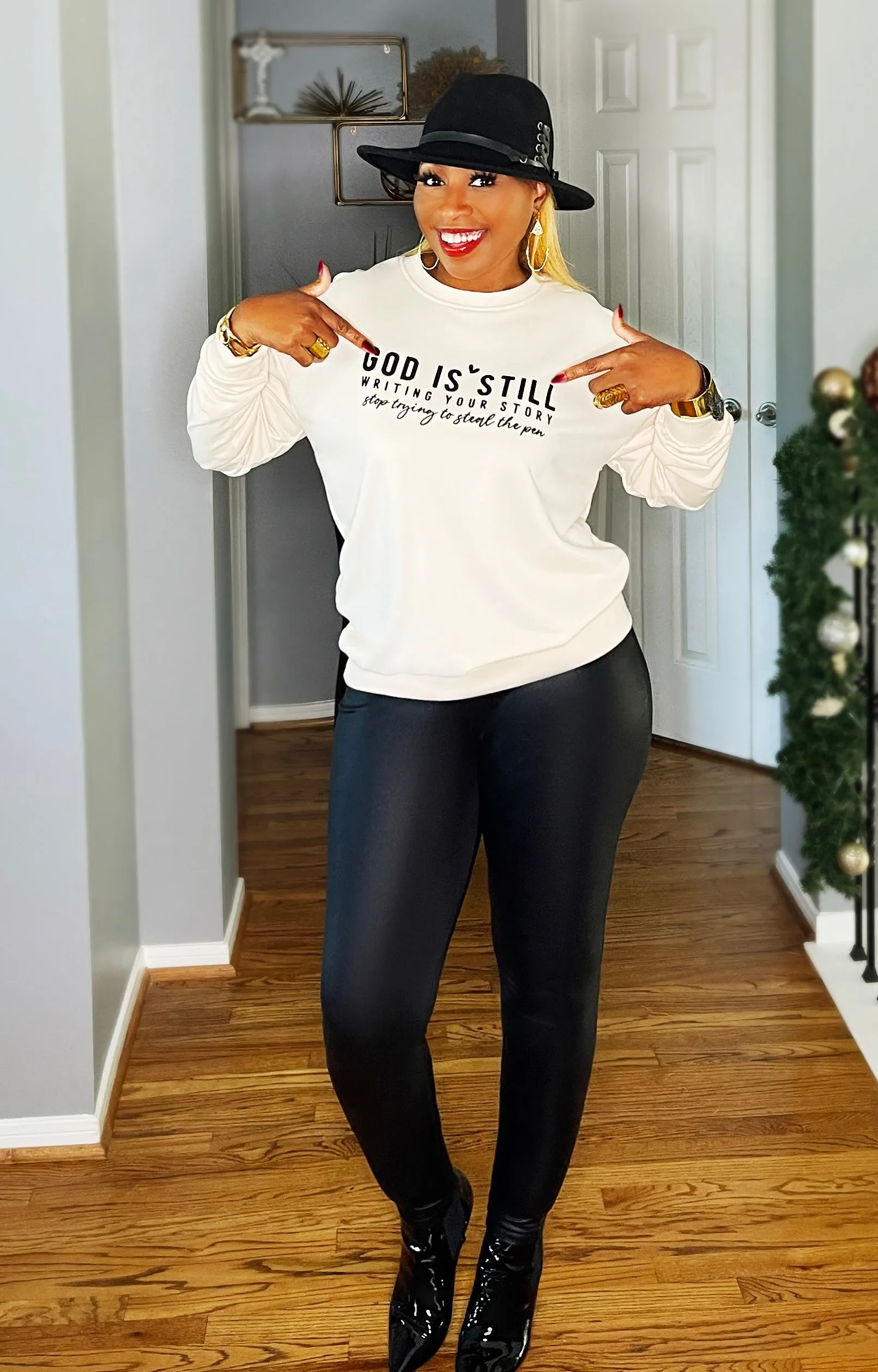 In Him We Trust- Inspirational Lightweight Sweater Top