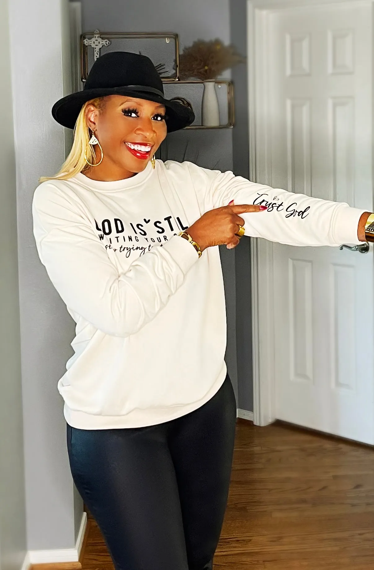 In Him We Trust- Inspirational Lightweight Sweater Top