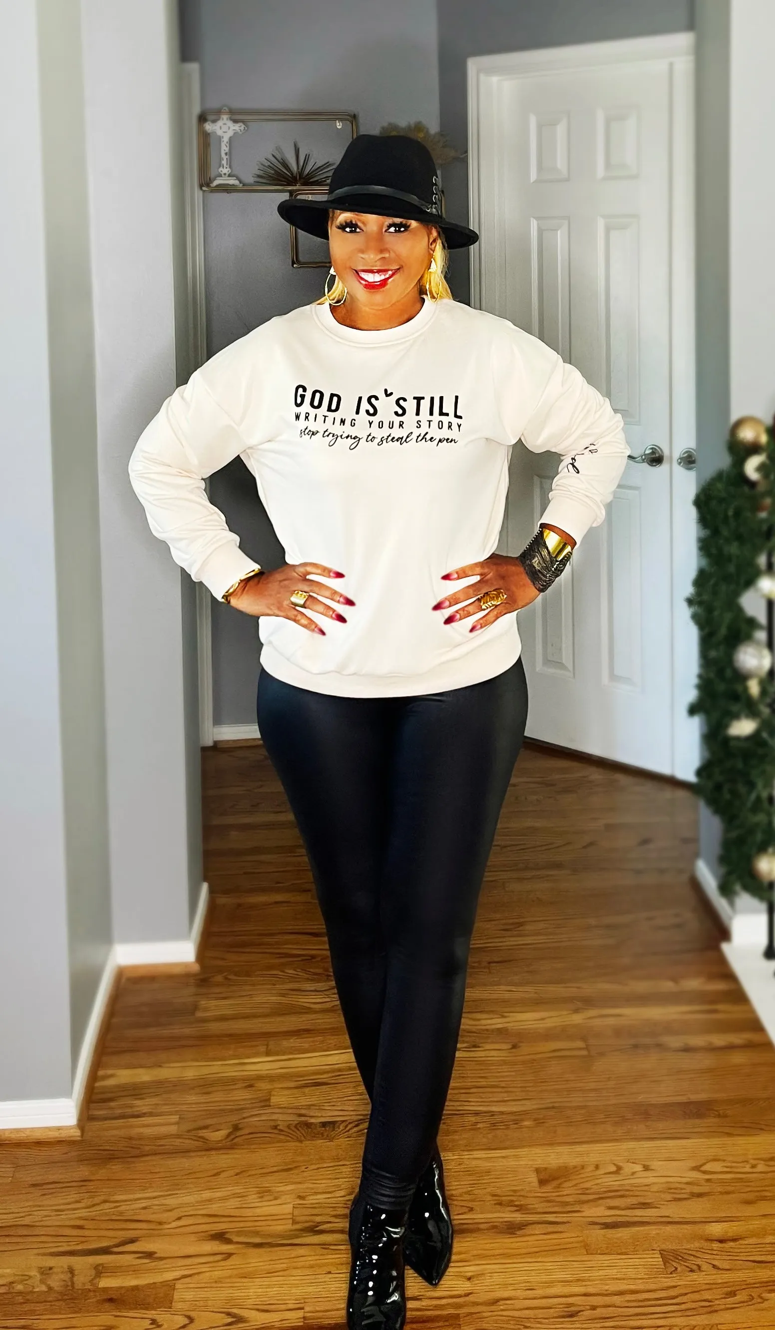 In Him We Trust- Inspirational Lightweight Sweater Top