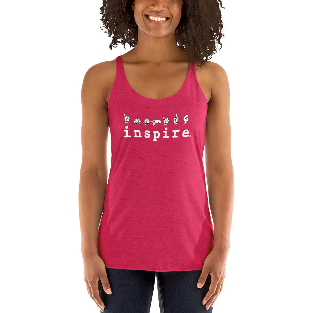 inspire ASL American Sign Language Women's Racerback Tank