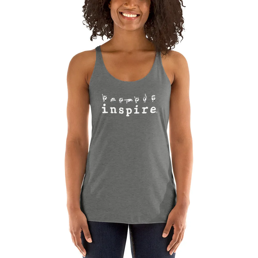 inspire ASL American Sign Language Women's Racerback Tank