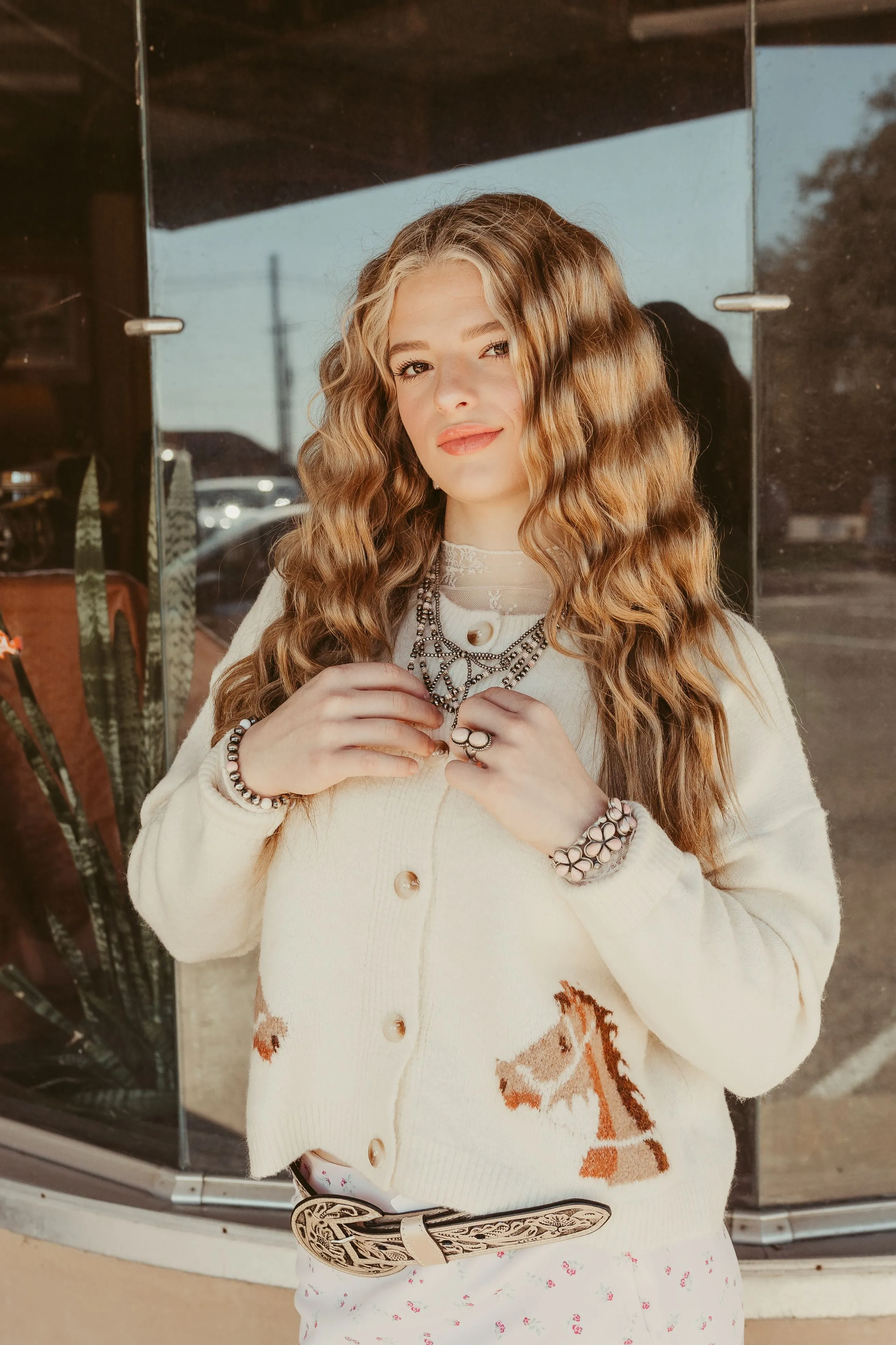 Ivory Equestrian Dream Cardigan 266-1786