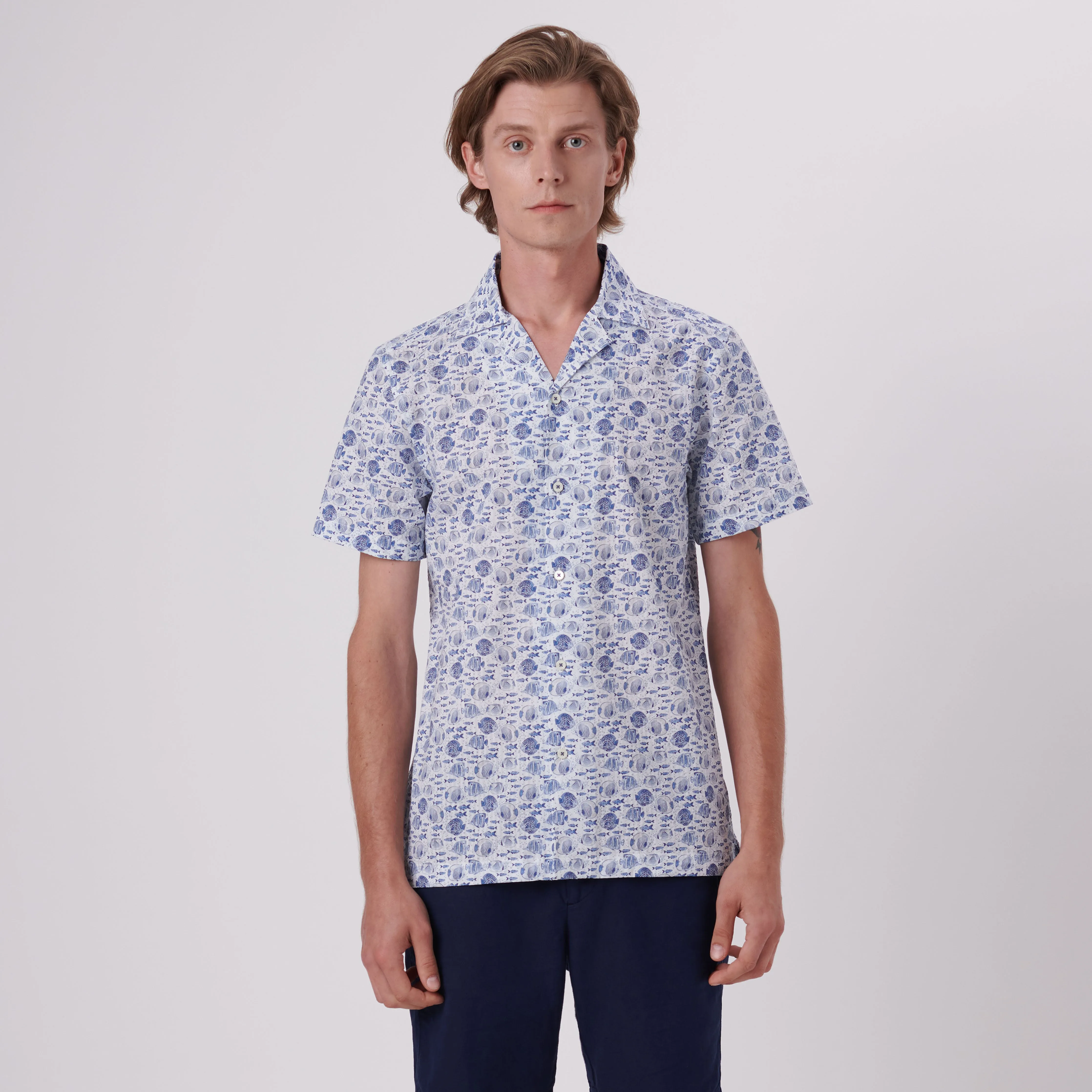 Jackson Fish Print Short Sleeve Shirt