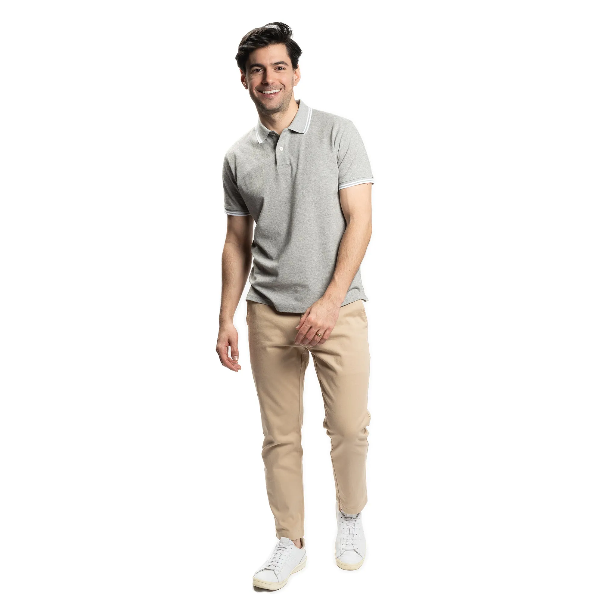 James Polo Shirt - Heather Grey Tipped
