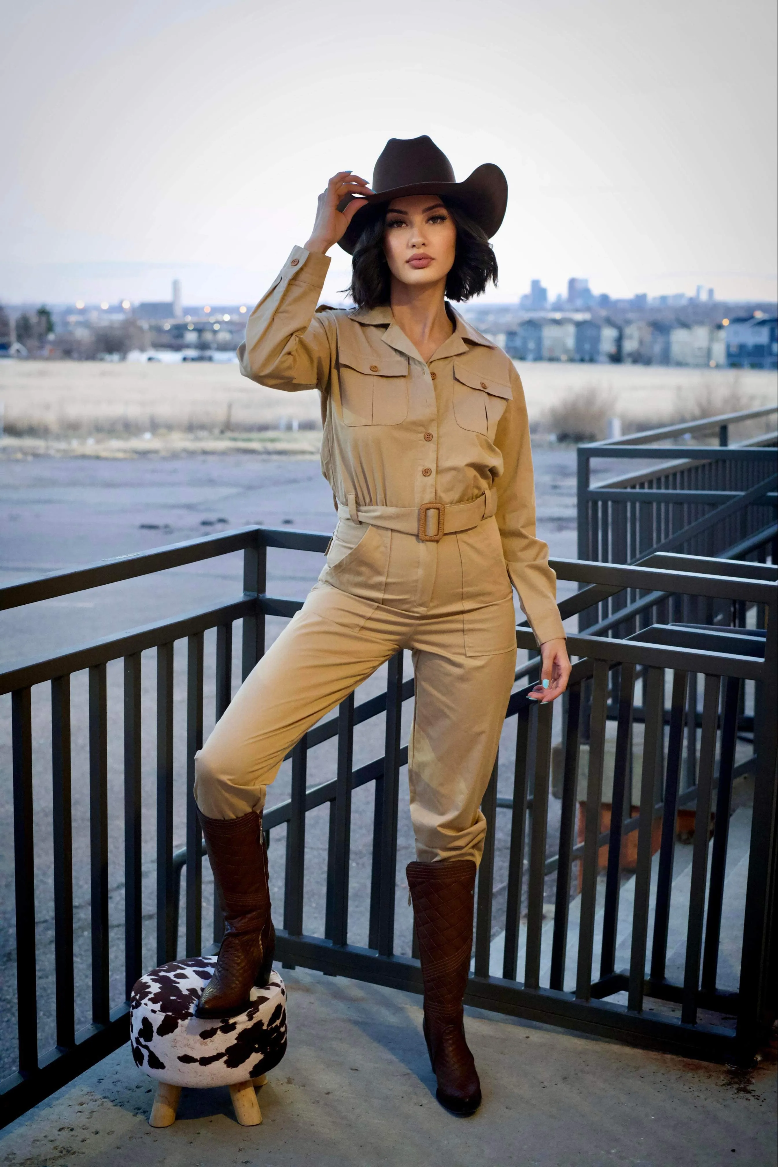 Jazmin Khaki Jumpsuit