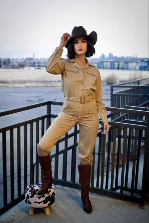 Jazmin Khaki Jumpsuit