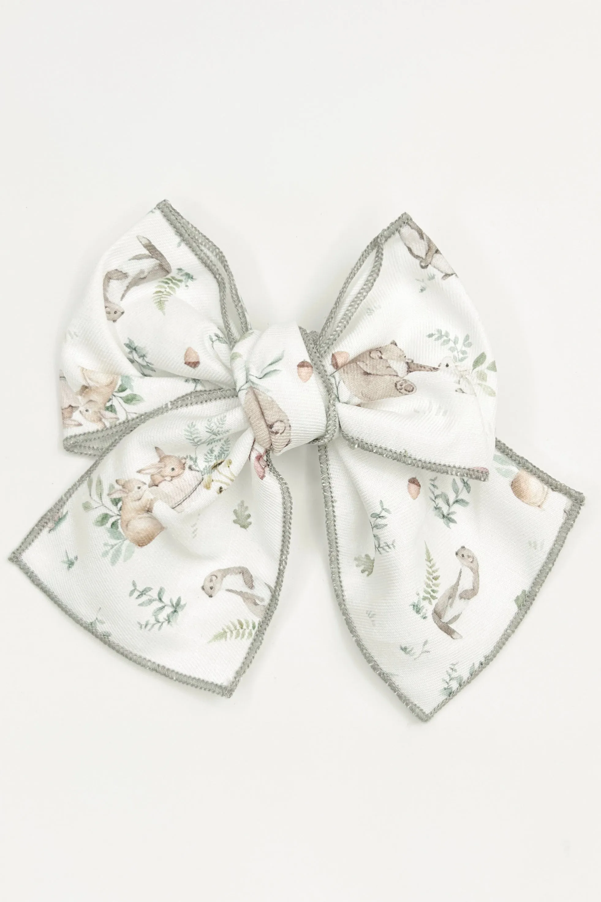 Khaki Bunny Print Hair Bow