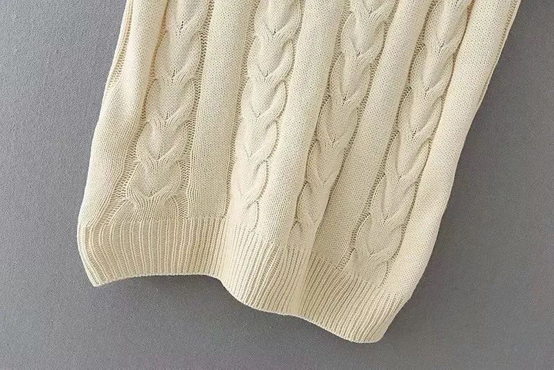 Knit V-neck Vest Sweaters Pants Two-piece Set
