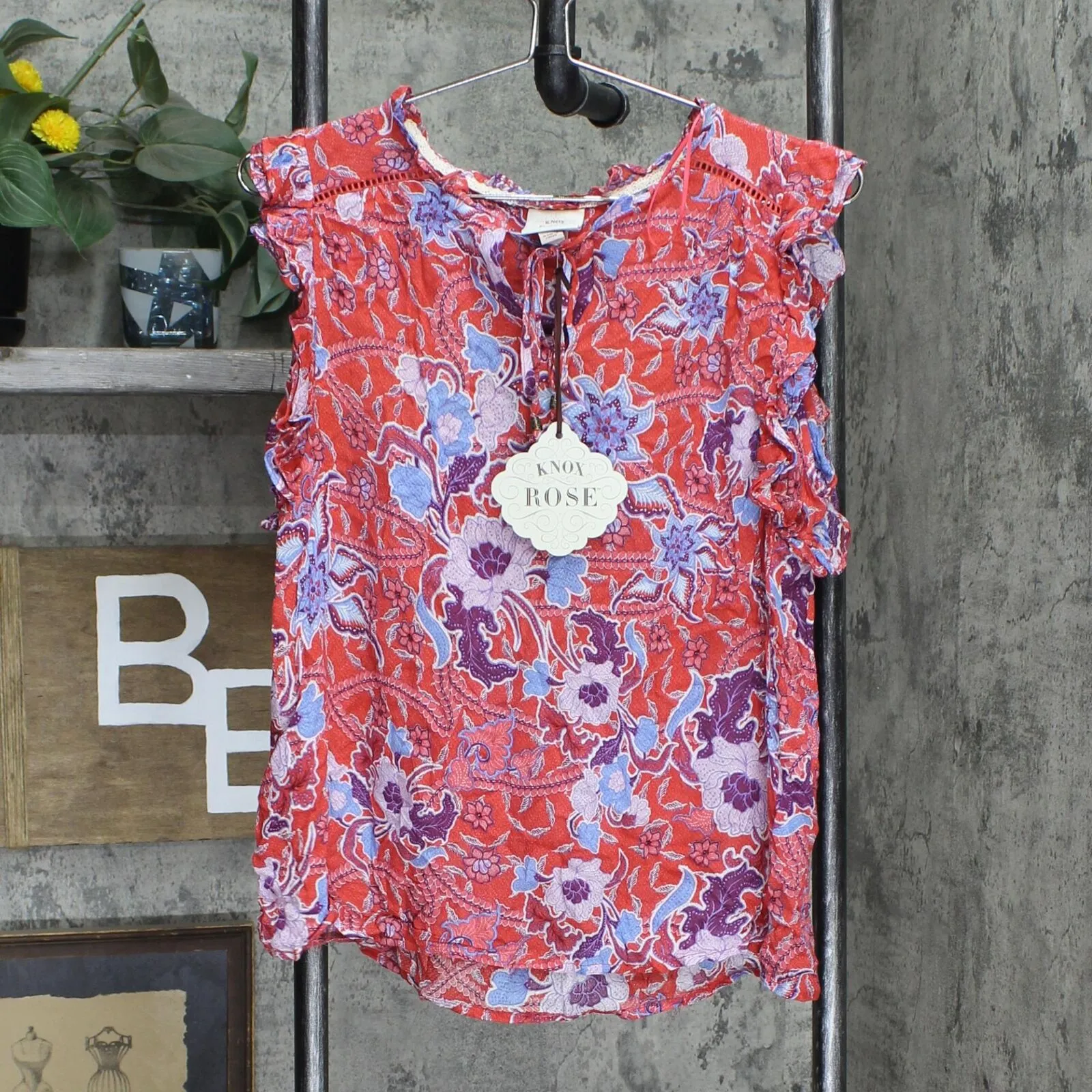 Knox Rose Women's Flutter Short Sleeve Top