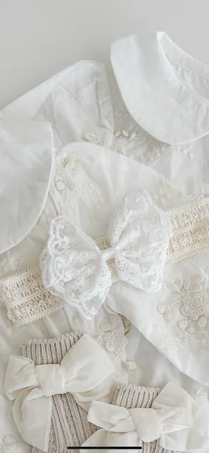 Lace Bow Headband - Cream