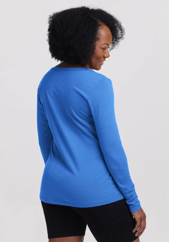 Layla V Neck Top - Blue Gelato