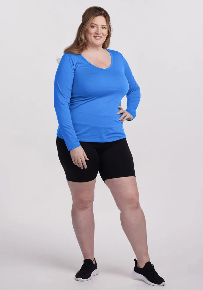 Layla V Neck Top - Blue Gelato