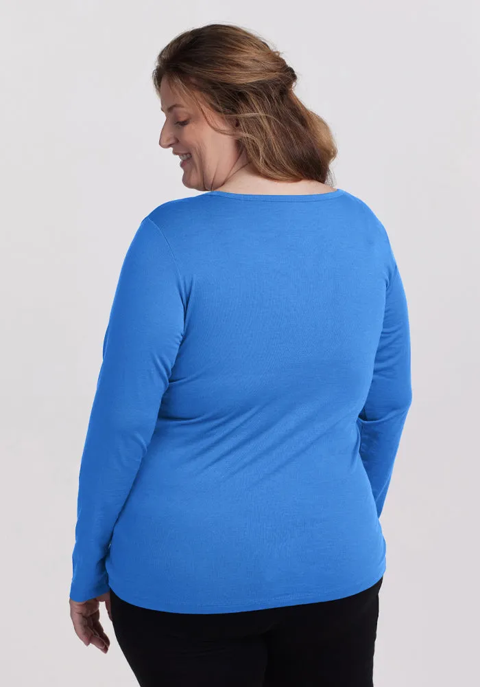 Layla V Neck Top - Blue Gelato