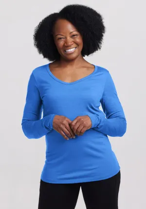 Layla V Neck Top - Blue Gelato