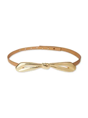 Lele Sadoughi Blanche Bow Belt in Khaki