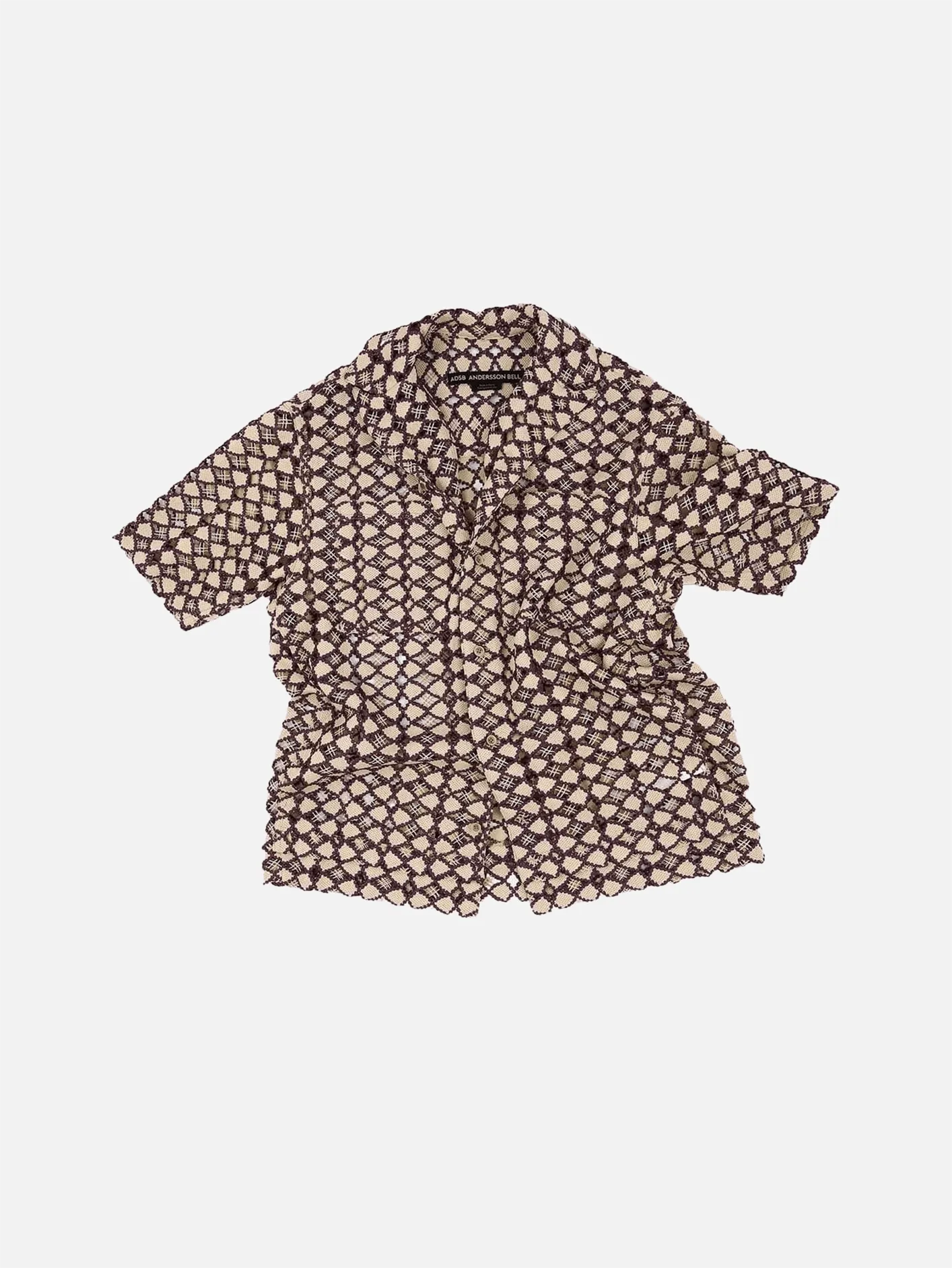 Letto Sheer Open Collar Shirts - Beige