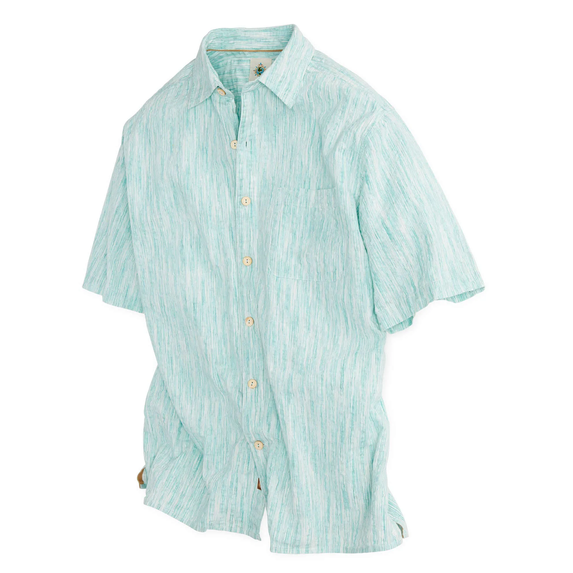 Light Summer Rain Stripe Seersucker Shirt