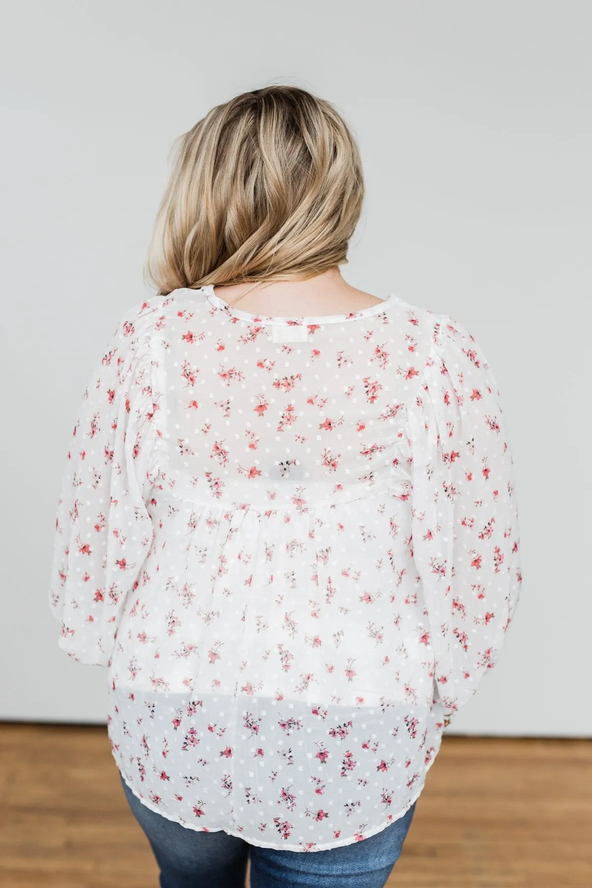 Love At First Sight Floral Blouse- Ivory