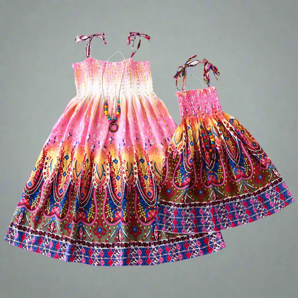 Matching Mommy & Me Smocked Sundresses  Vibrant Floral and Patterned Summer Dresses
