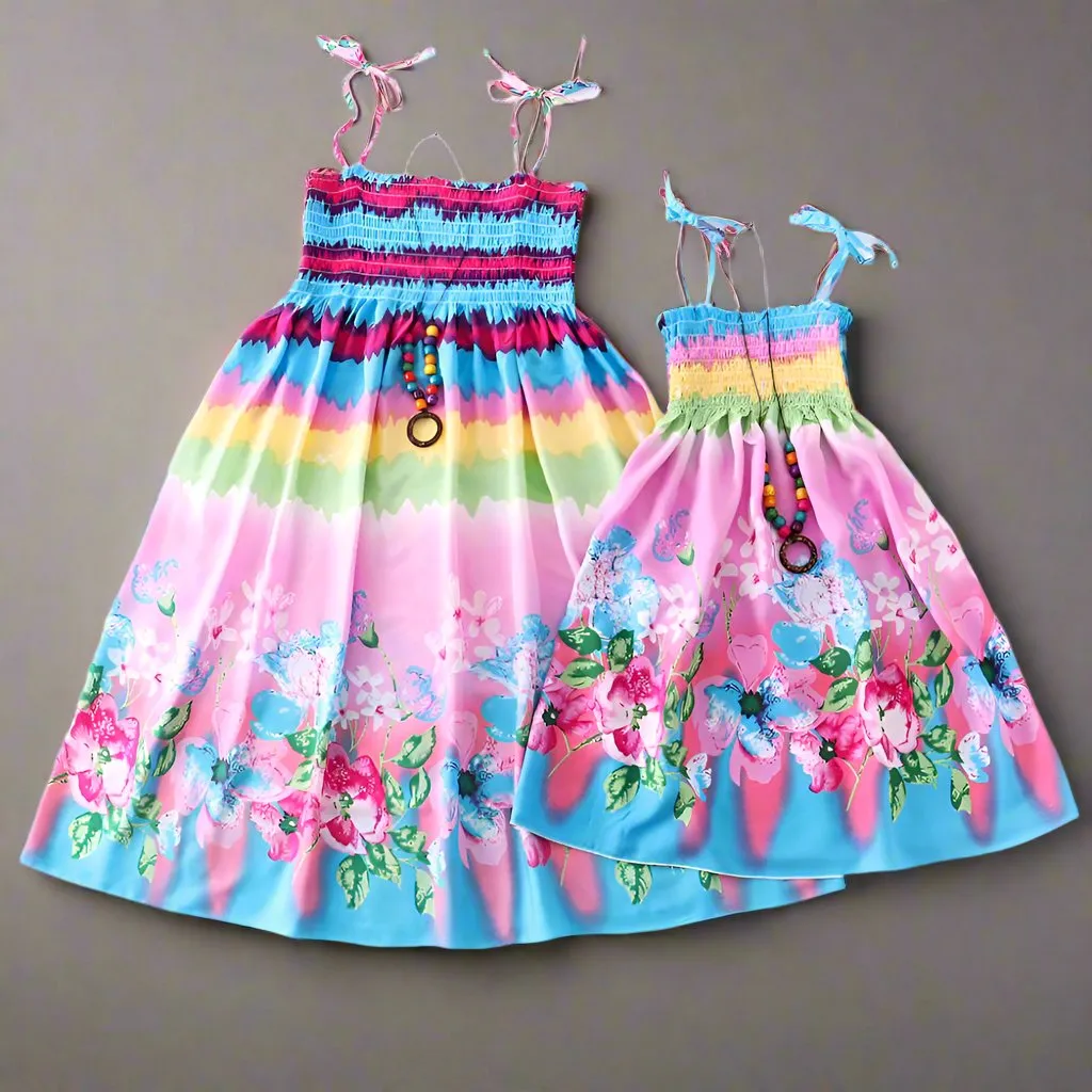 Matching Mommy & Me Smocked Sundresses  Vibrant Floral and Patterned Summer Dresses