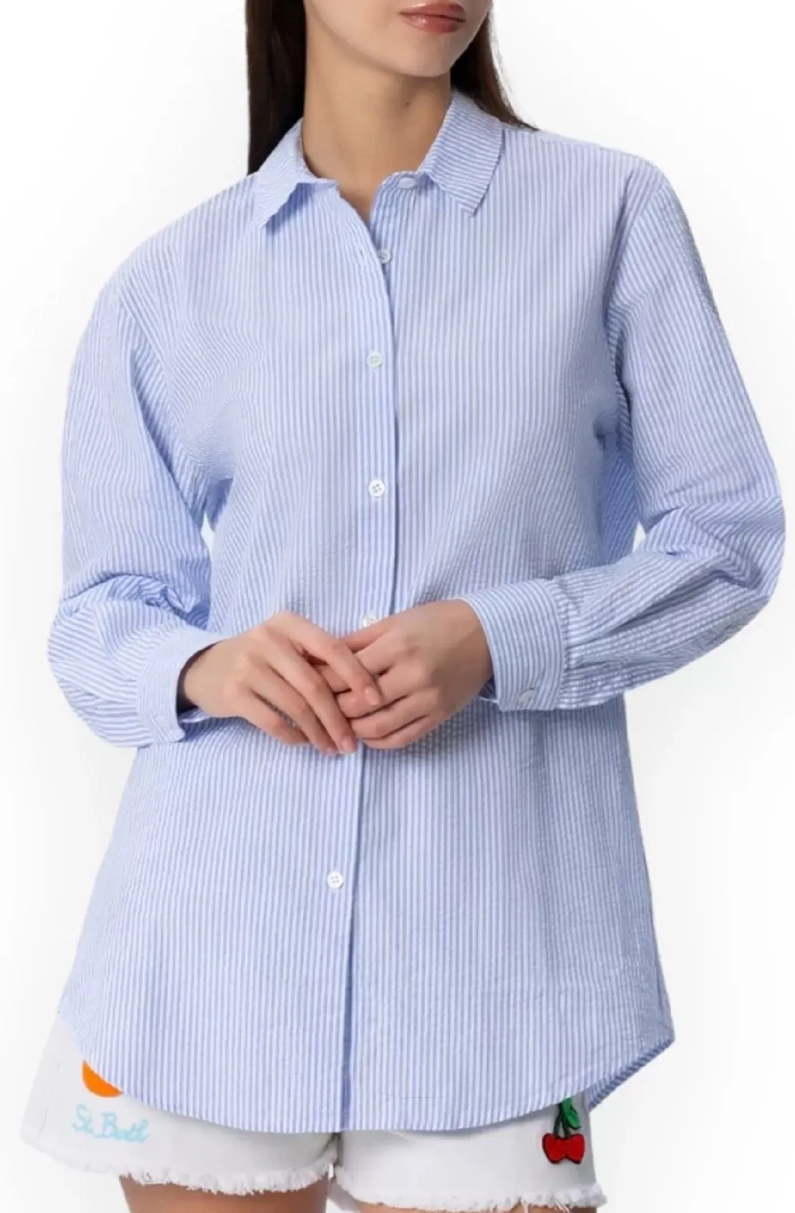 MC2 SAINT BARTH Women Cotton Shirts Brigitte Striped