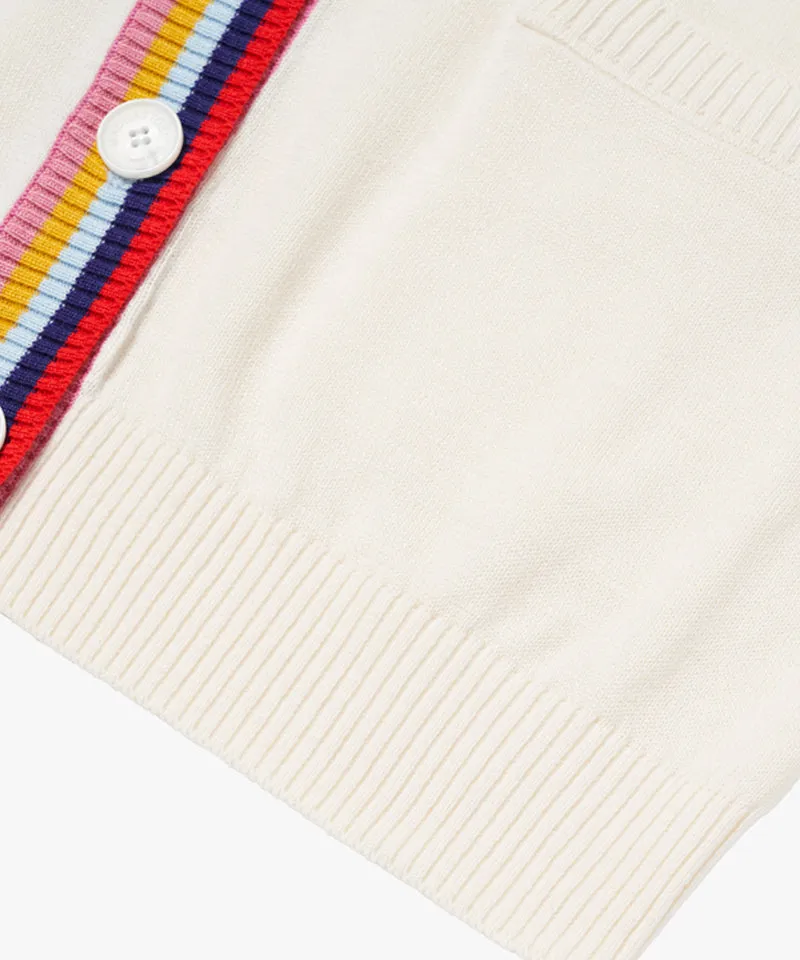 MCC Women's V-Neck Knit Cardigan - Cream