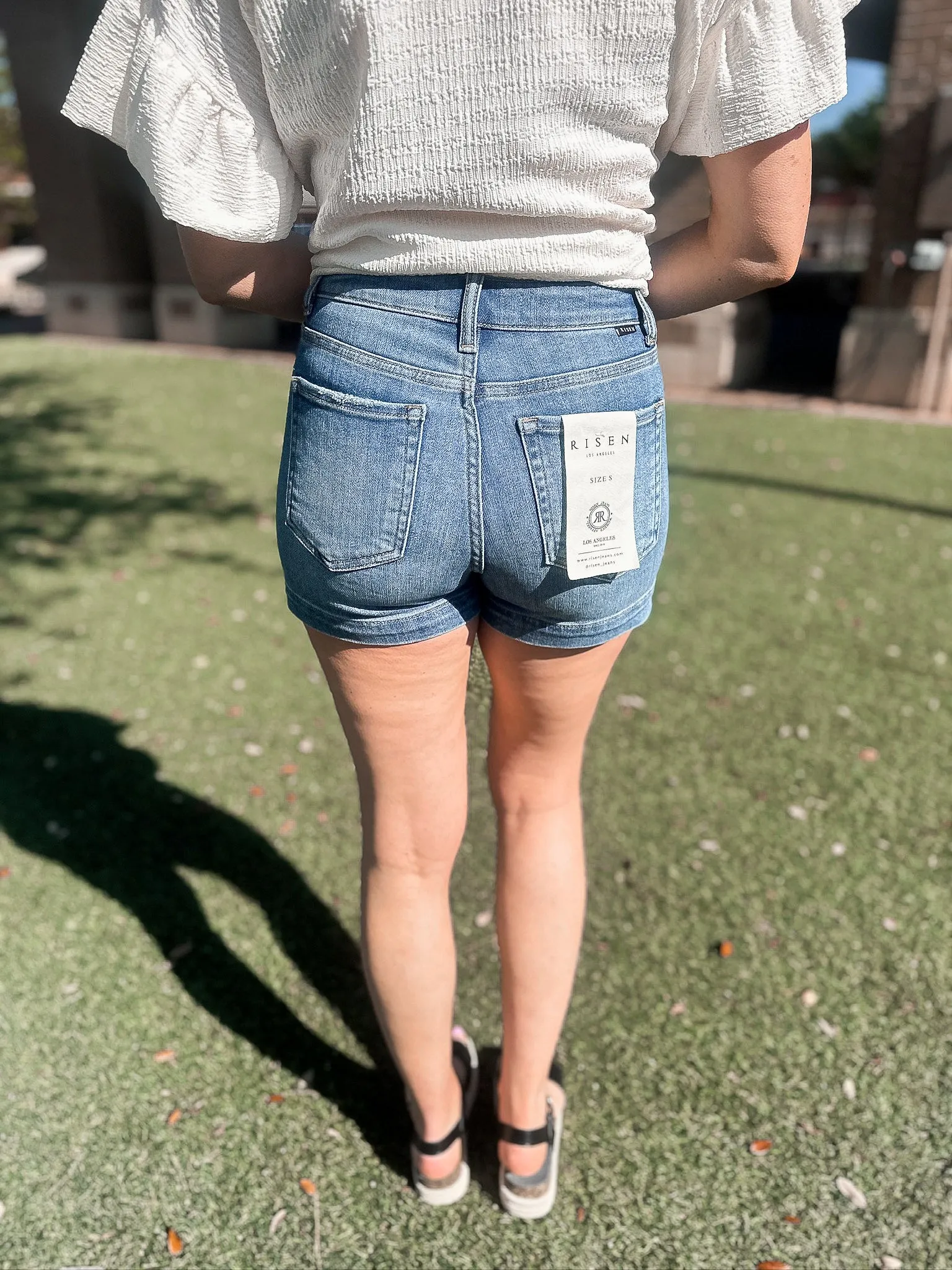 Medium Risen High Rise Side Slit Shorts