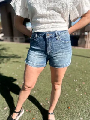 Medium Risen High Rise Side Slit Shorts