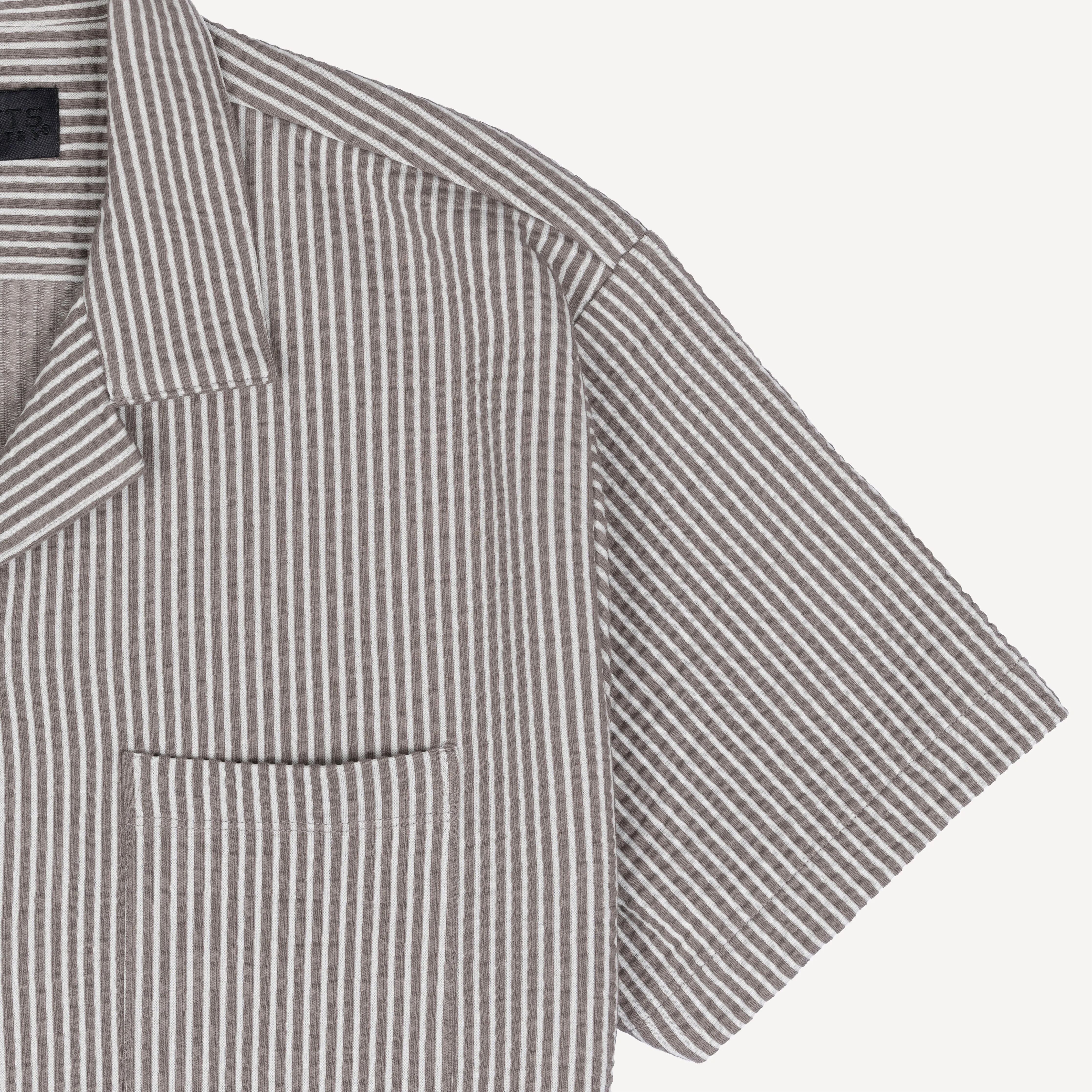 Mens Cool Knit Seersucker Camp Shirt - Wet Weather