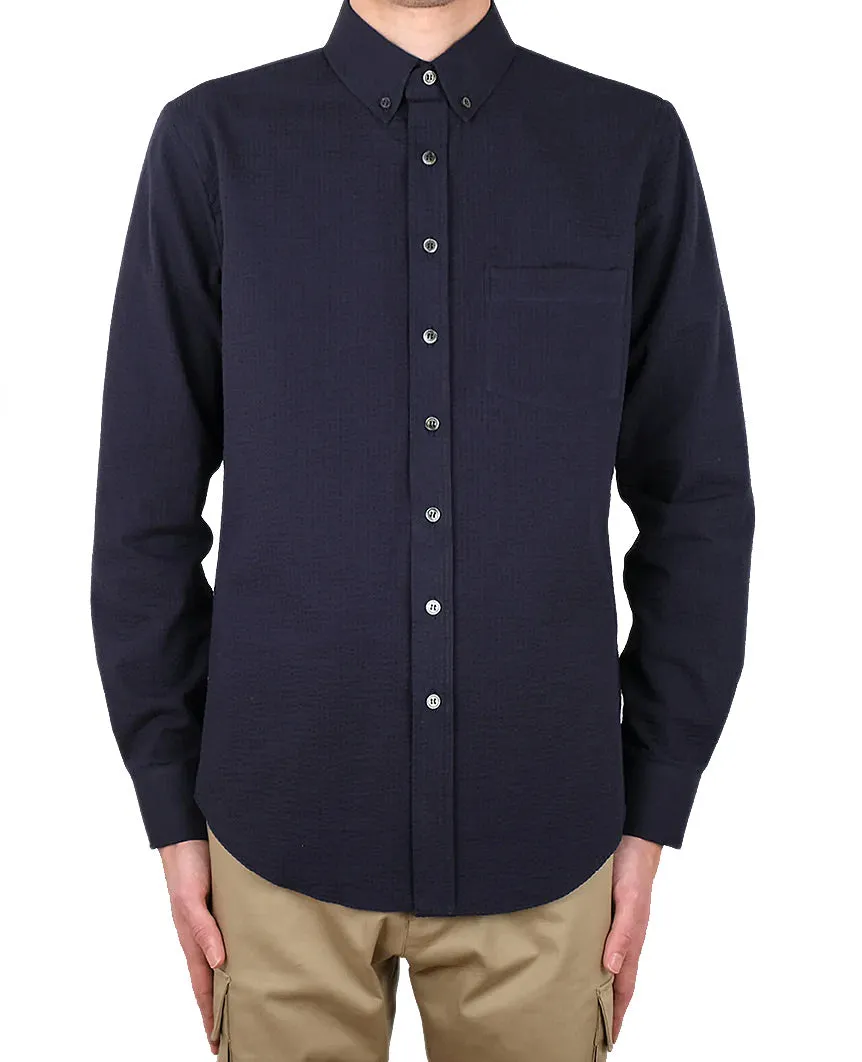 Navy Seersucker L/S Shirt