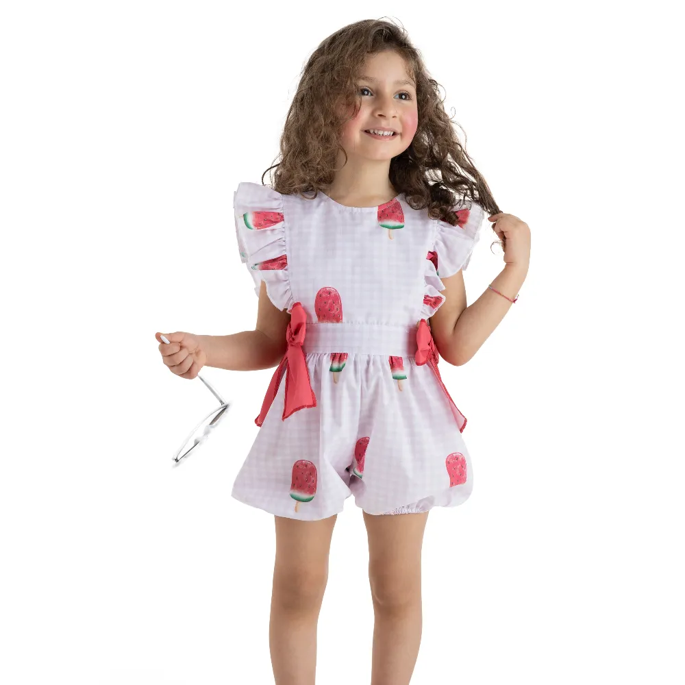 New In Meia Pata Girls Watermelon Jumpsuit SS25- Pre Order