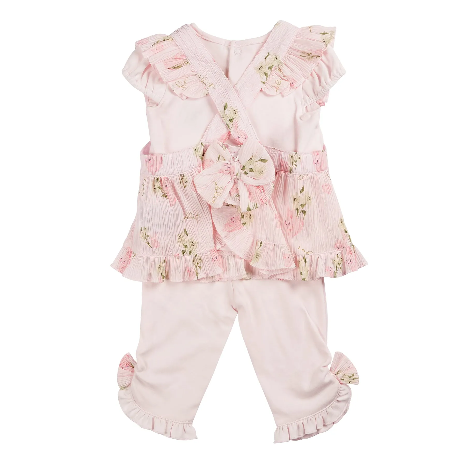 New In Mintini Girls Pink Floral Top & Leggings Set