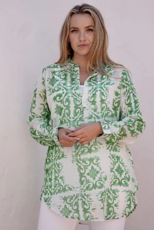 Norie Shibori Green Top