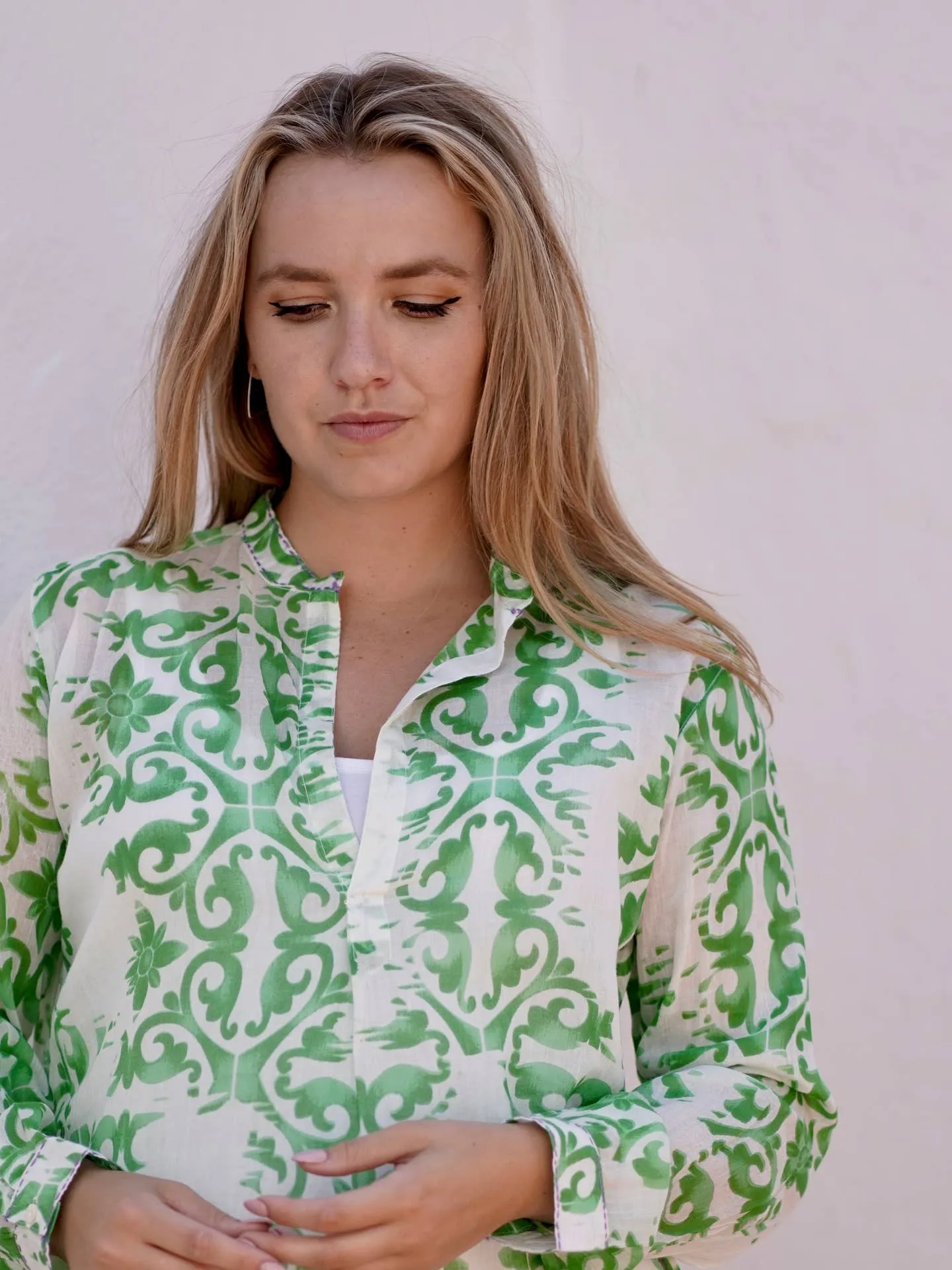 Norie Shibori Green Top