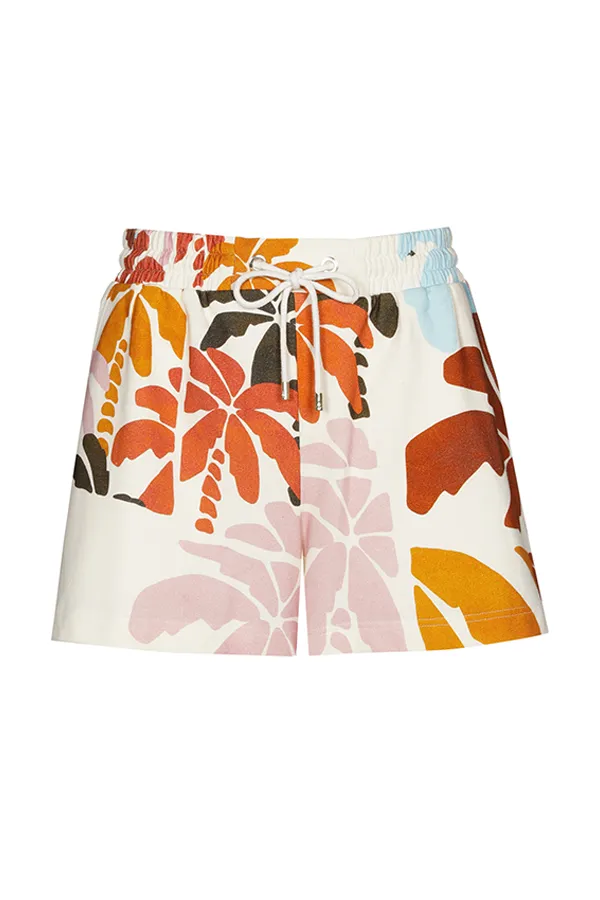 ORANGE PRINT SWEATER QUALITY SHORTS