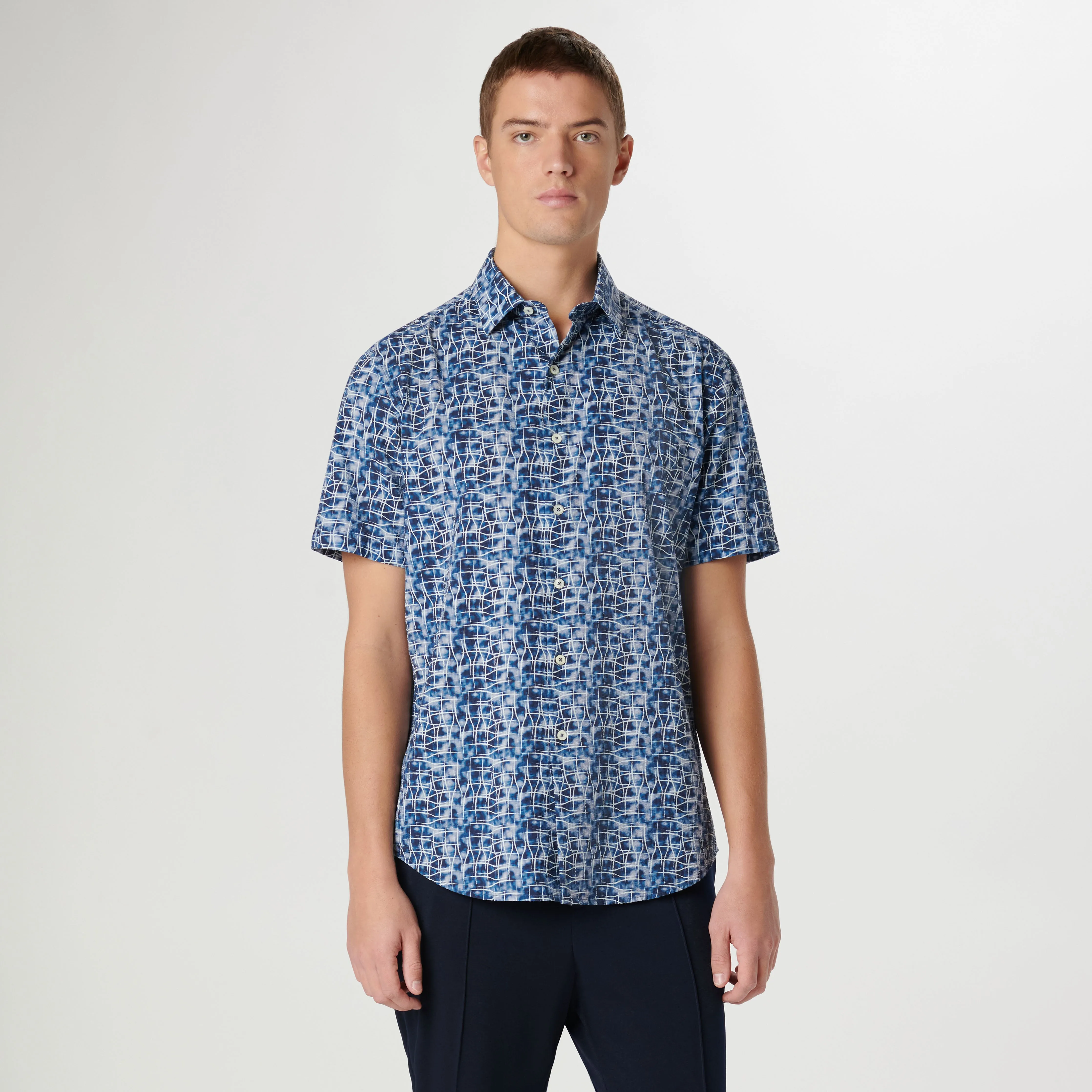 Orson Asymmetric Check Short Sleeve Shirt