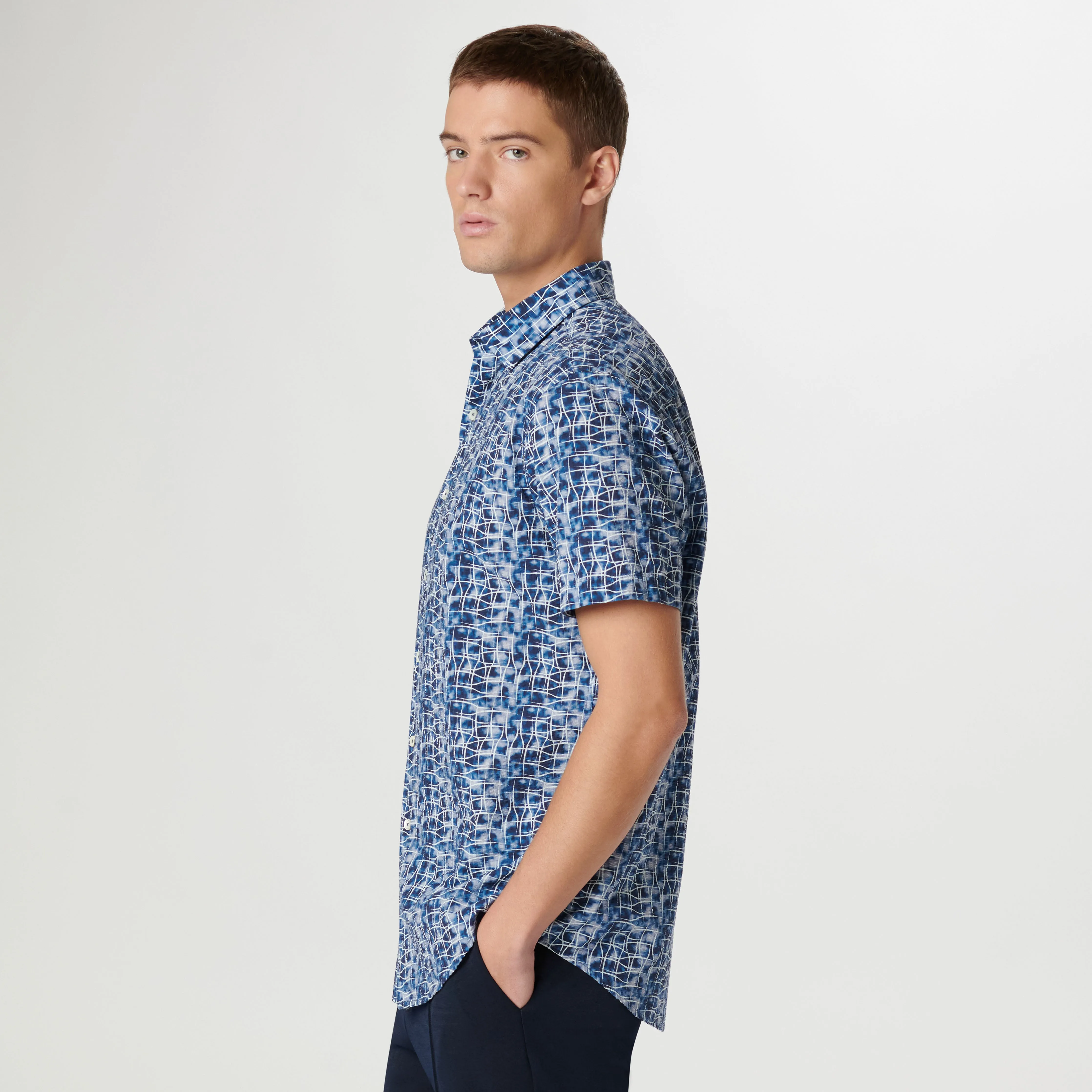 Orson Asymmetric Check Short Sleeve Shirt