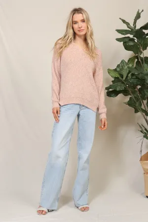 Pared Back Beige  V Neck Sweater