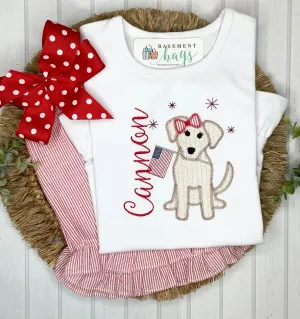 Patriotic Pup Ruffled Shorts & Shirt Set