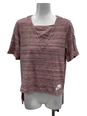 Pink And Black Static Square Neck Top