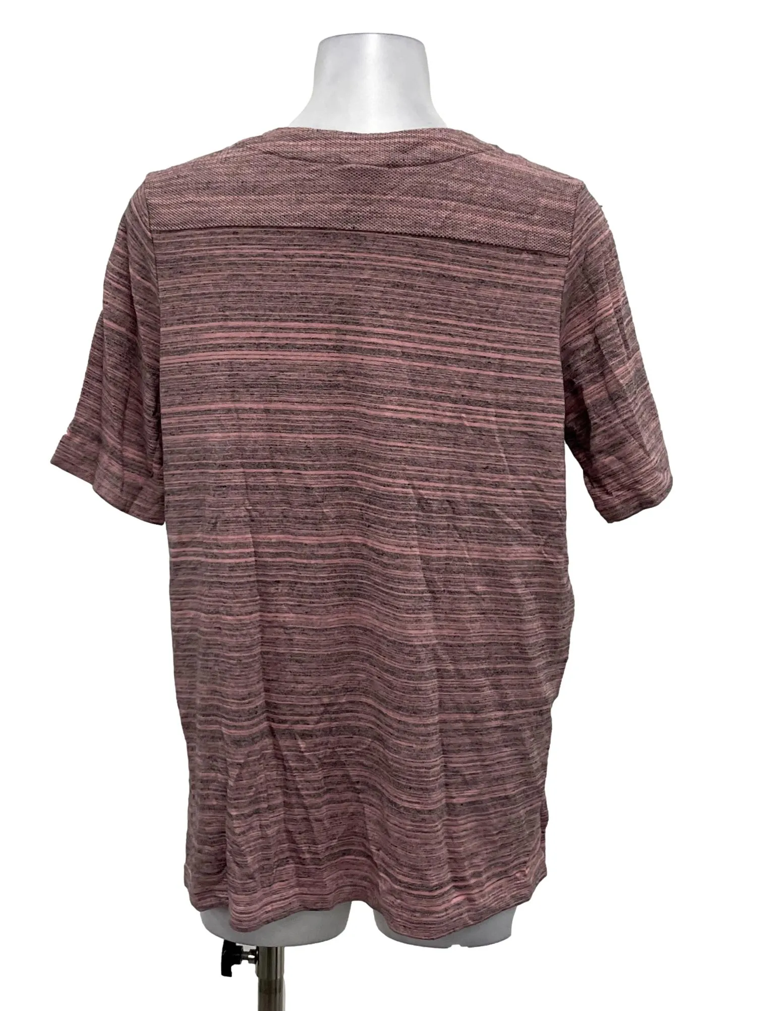 Pink And Black Static Square Neck Top
