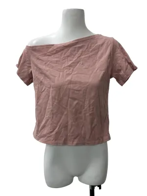 Pink Asymmetric Off Shoulder Top