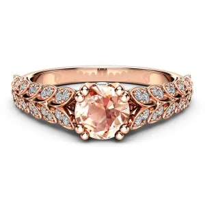 Pink Cubic Zirconia & 18K Rose Gold-Plated Flower Edge Ring